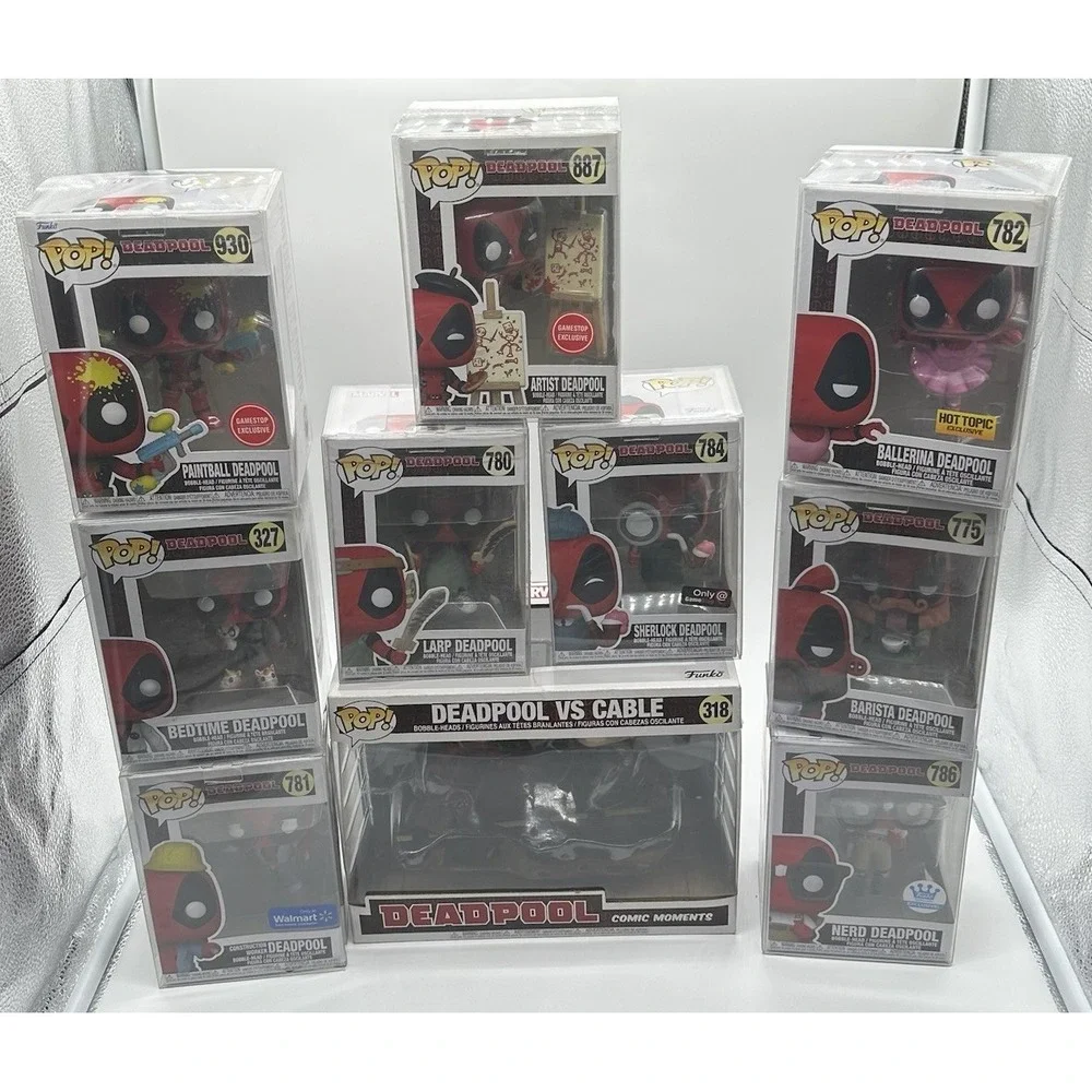 FUNKO POP MARVEL DEADPOOL LOT OF 10 EXCLUSIVES + DEADPOOL VS CABLE #318